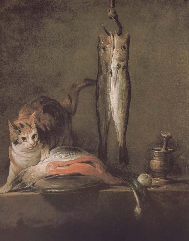 Two cats salmon mackerel, Jean Baptiste Simeon Chardin
